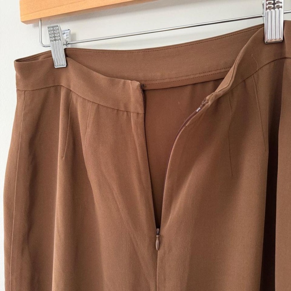 Casual Corner Brown Midi Silk Skirt - Picture 4 of 8